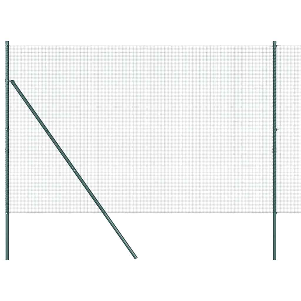 Kerítés oszlopokkal Zöld 1.4 x 50 m Acél