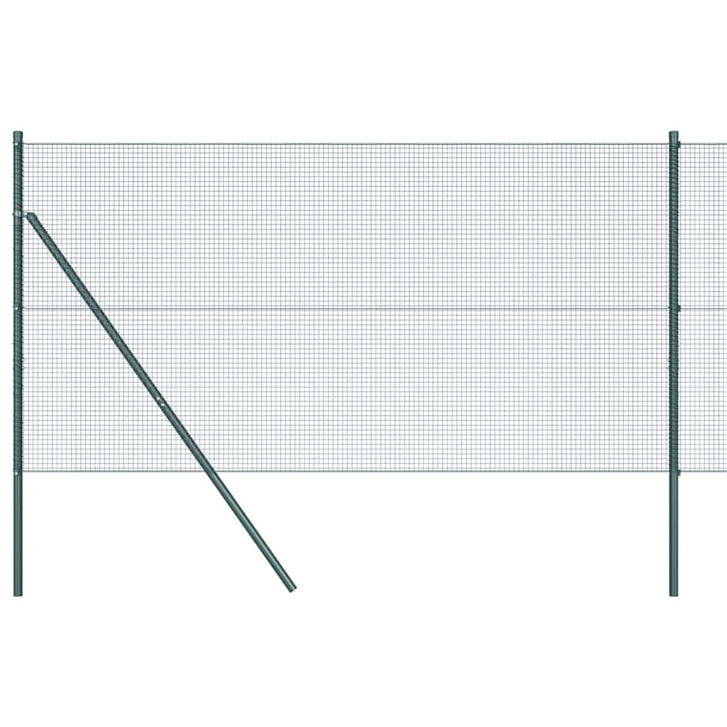 Kerítés oszlopokkal Zöld 1.4 x 50 m Acél