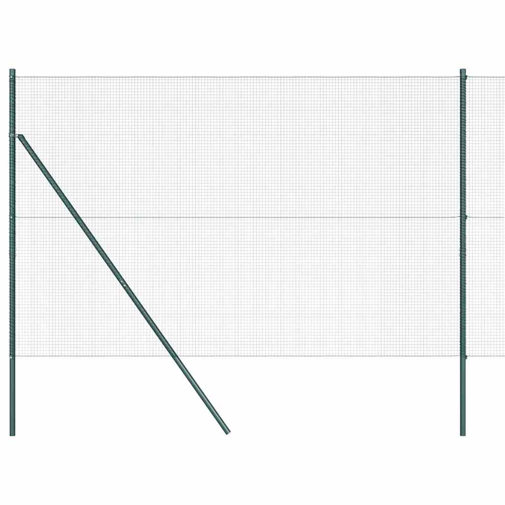 Kerítés oszlopokkal Zöld 1.5 x 50 m Acél