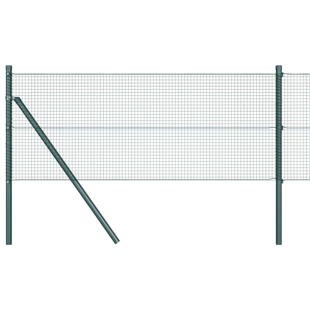 Kerítés oszlopokkal Zöld 0.8 x 100 m Acél