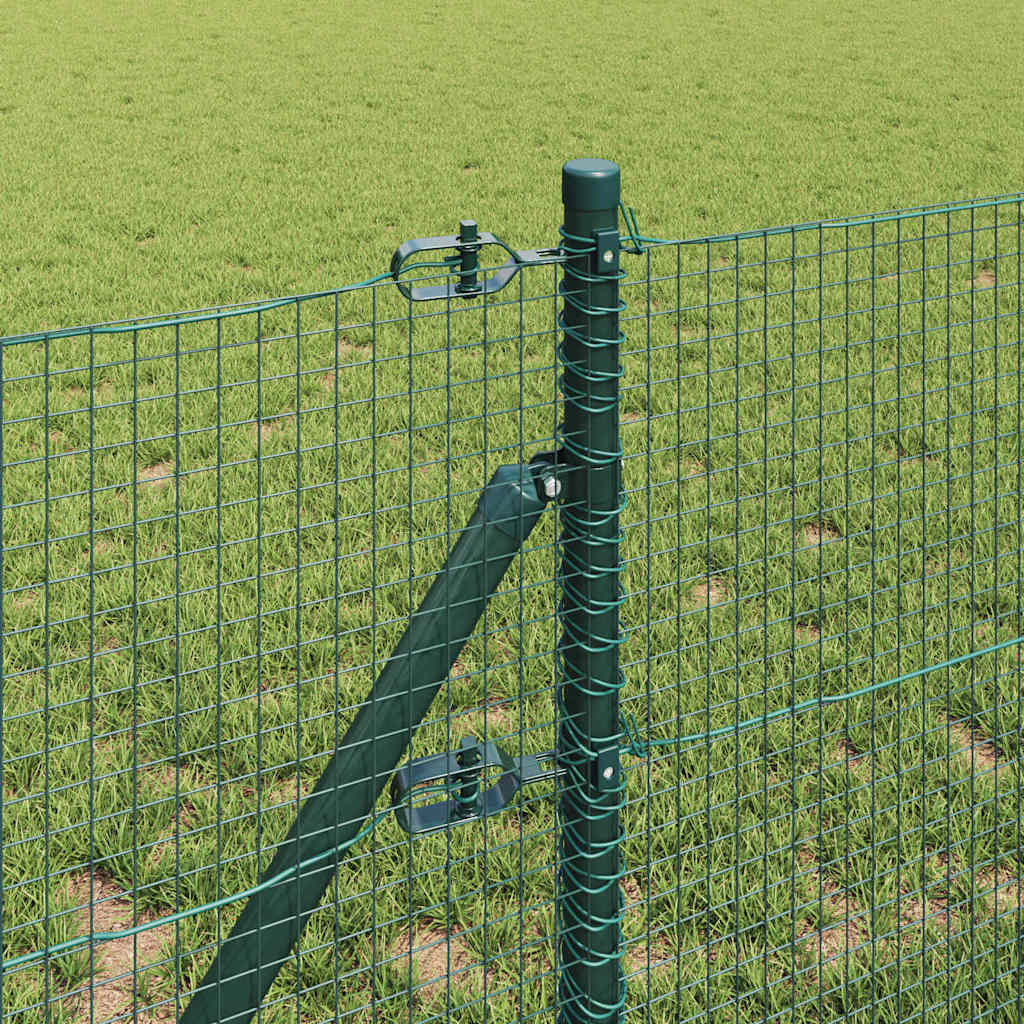 Kerítés oszlopokkal Zöld 0.8 x 100 m Acél
