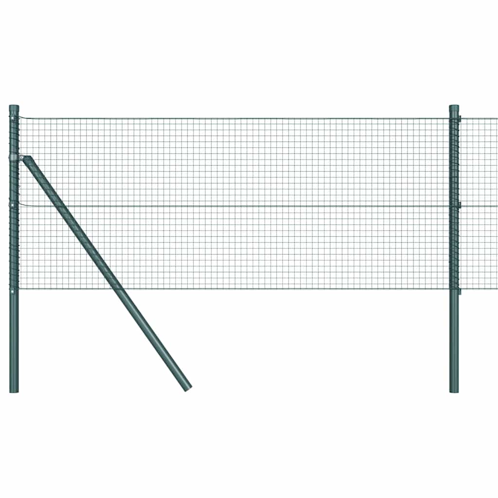 Kerítés oszlopokkal Zöld 0.8 x 100 m Acél