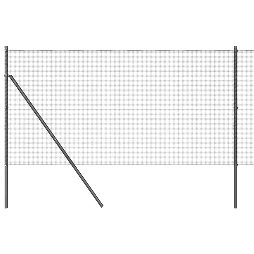Kerítés oszlopokkal Szürke 1 x 10 m Acél