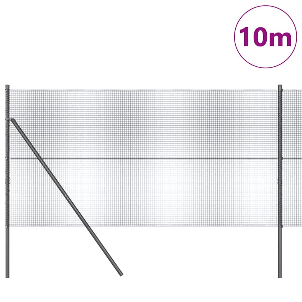 Kerítés oszlopokkal Szürke 1.2 x 10 m Acél