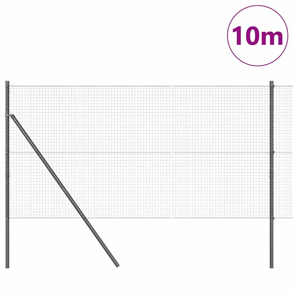 Kerítés oszlopokkal Szürke 1.2 x 10 m Acél