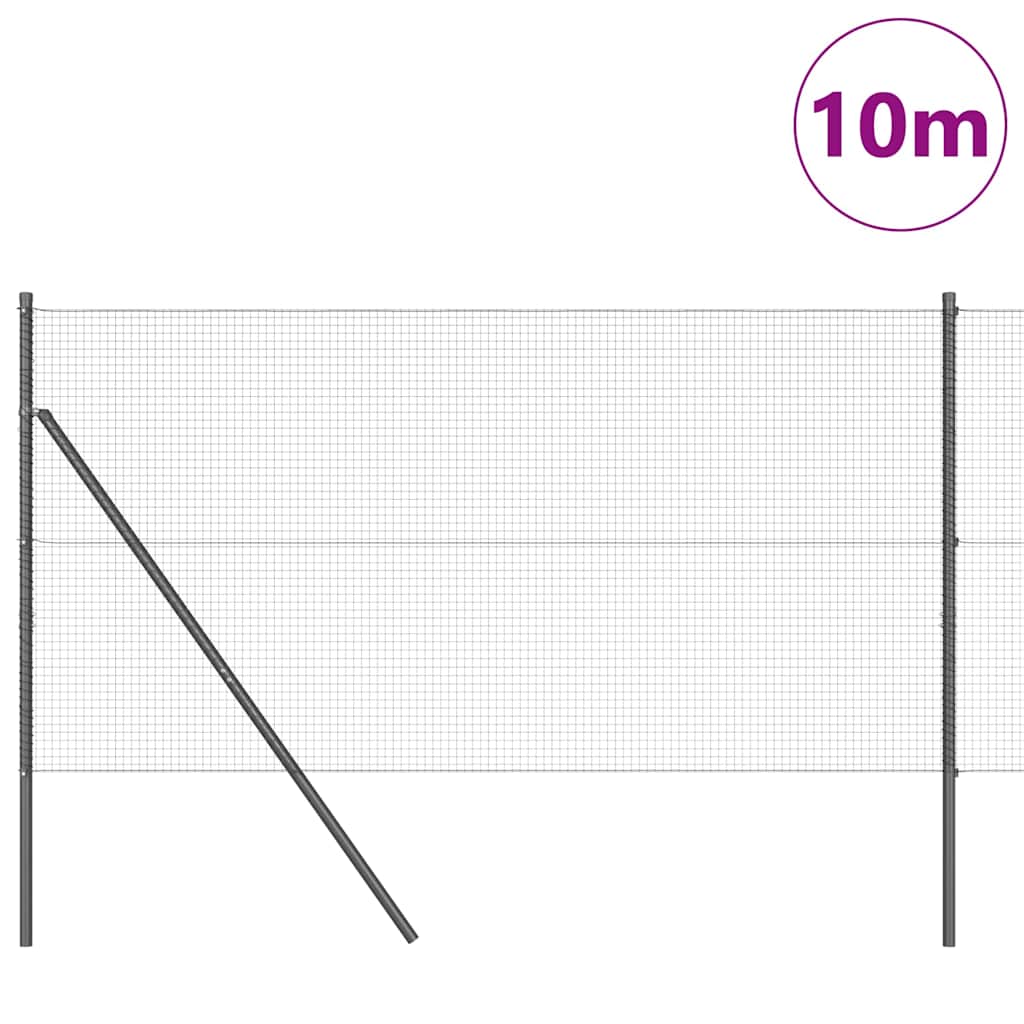Kerítés oszlopokkal Szürke 1.4 x 10 m Acél