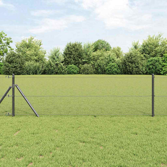 Kerítés oszlopokkal Szürke 0,4 x 25 m Acél