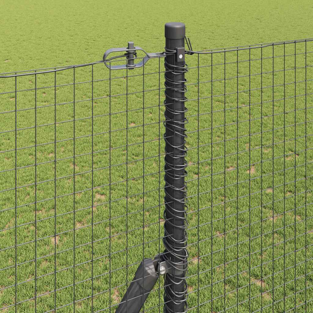 Kerítés oszlopokkal Szürke 1.5 x 25 m Acél