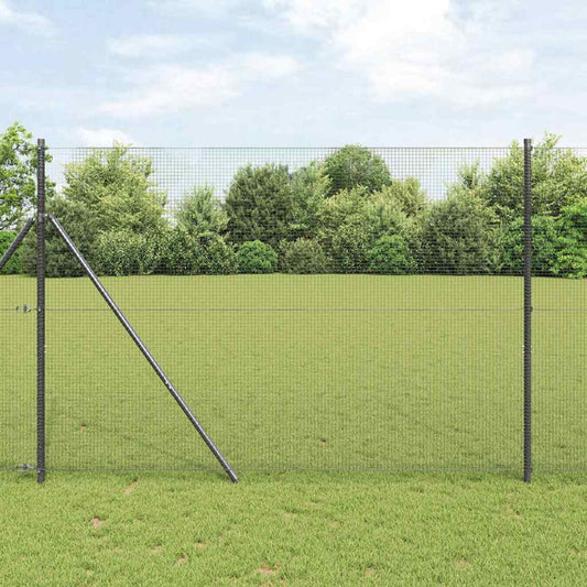 Kerítés oszlopokkal Szürke 1.6 x 25 m Acél