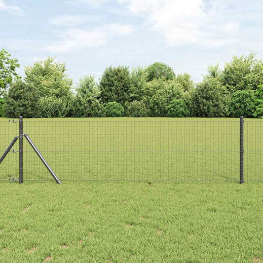 Kerítés oszlopokkal Szürke 0.4 x 50 m Acél