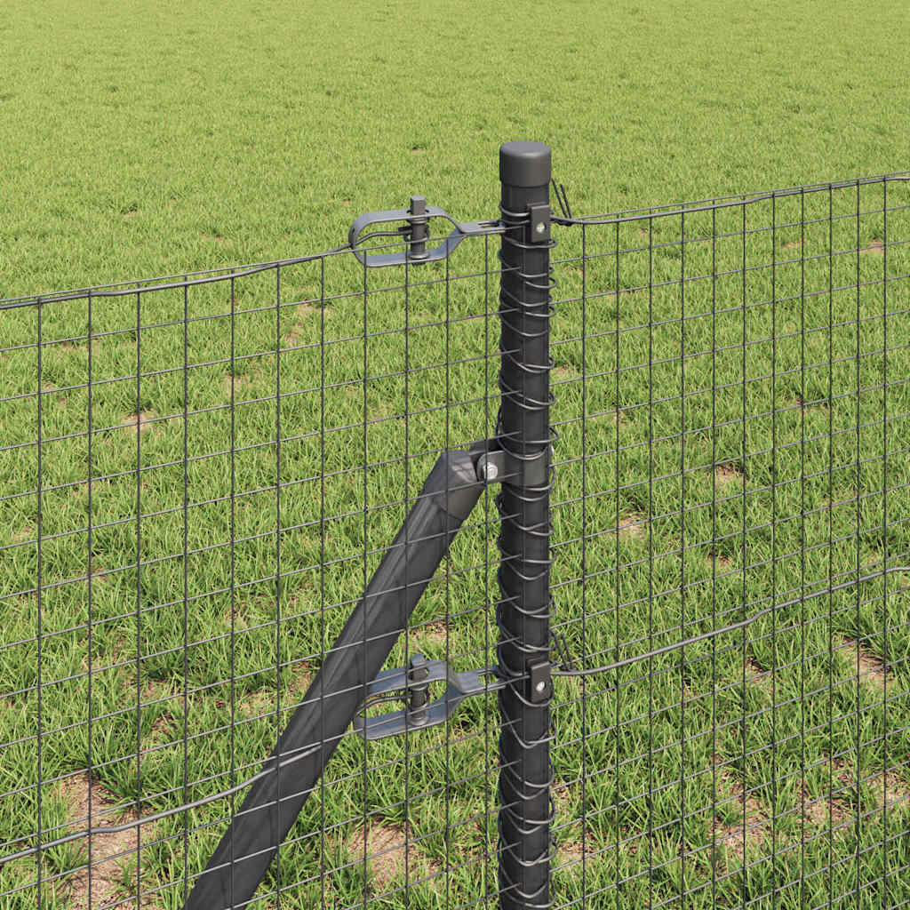 Kerítés oszlopokkal Szürke 0.5 x 50 m Acél