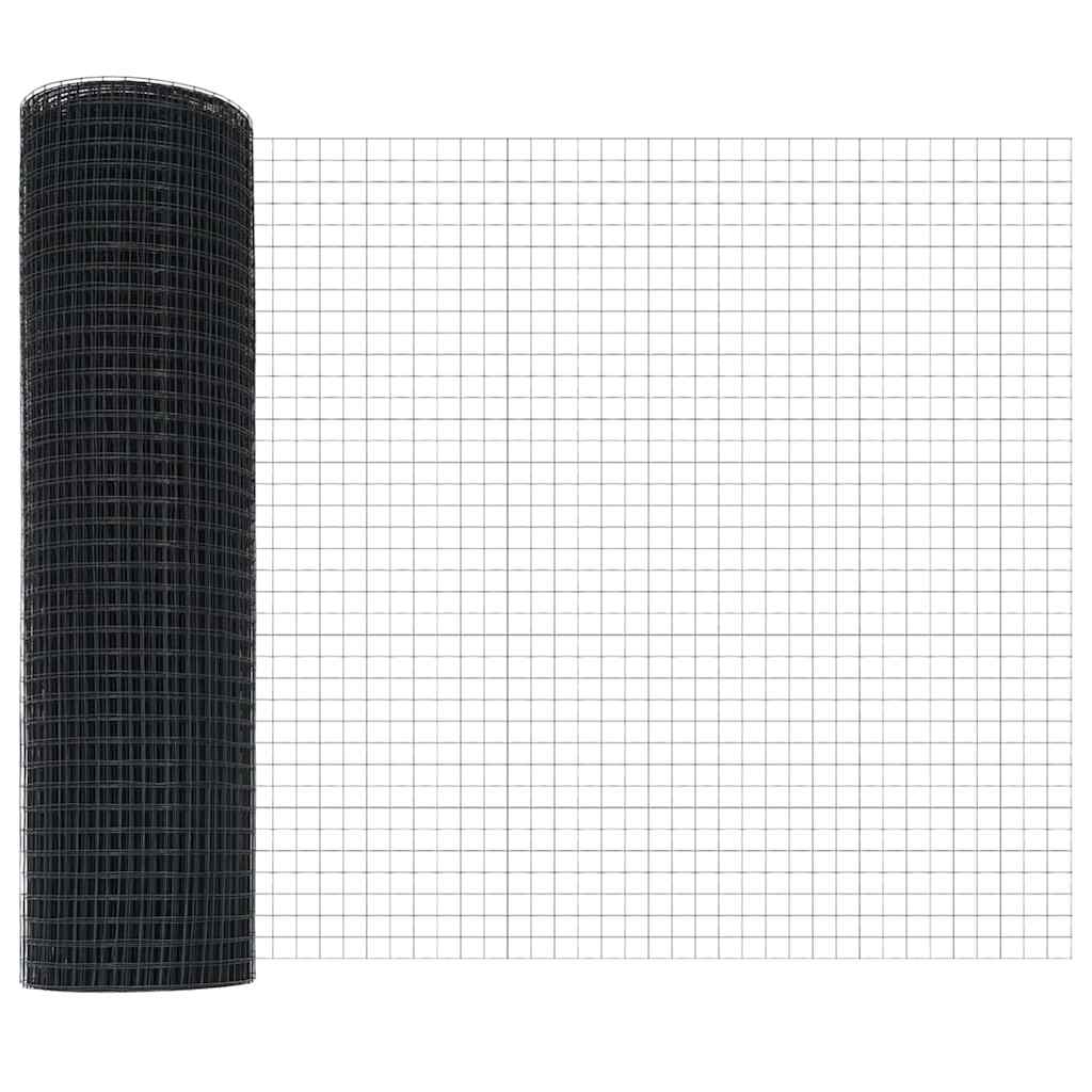 Kerítés oszlopokkal Szürke 0.5 x 50 m Acél