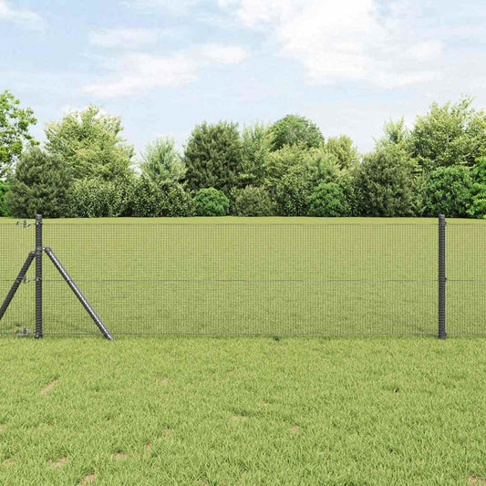 Kerítés oszlopokkal Szürke 0.8 x 50 m Acél