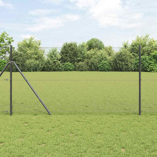 Kerítés oszlopokkal Szürke 1 x 50 m Acél