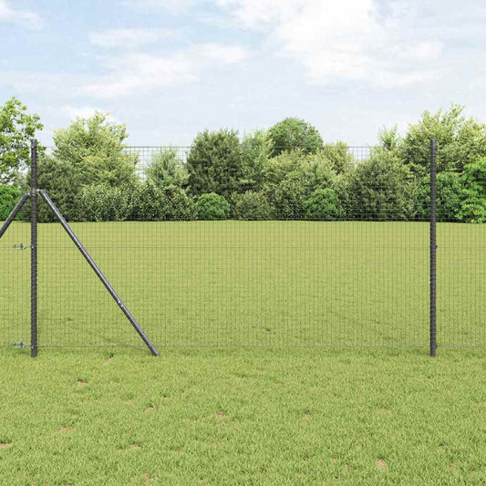 Kerítés oszlopokkal Szürke 1.2 x 50 m Acél
