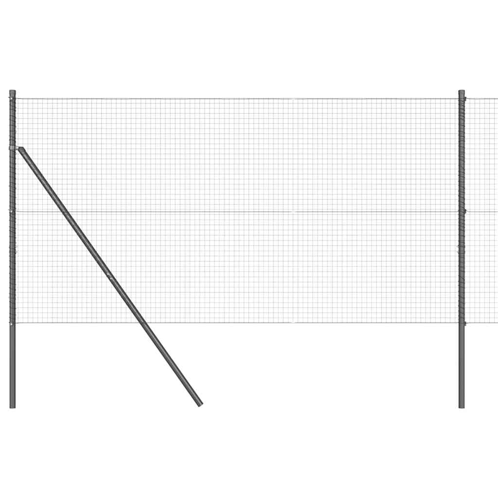 Kerítés oszlopokkal Szürke 1.2 x 50 m Acél