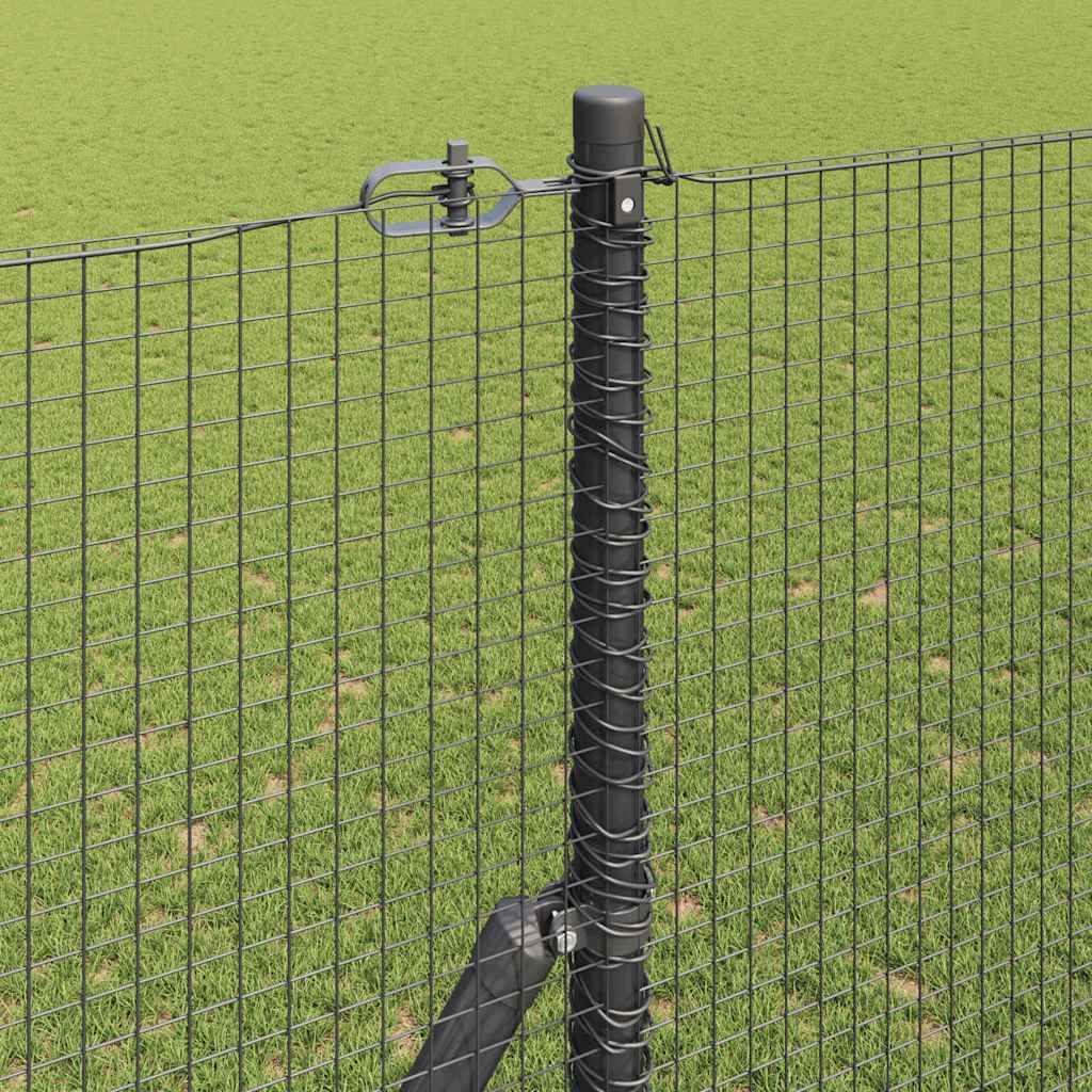 Kerítés oszlopokkal Szürke 1.4 x 50 m Acél