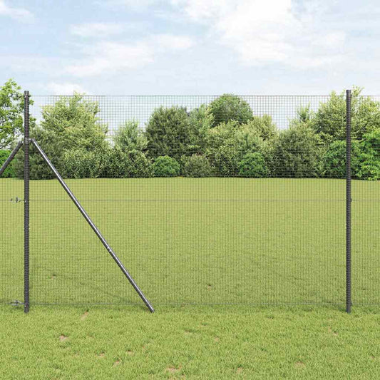 Kerítés oszlopokkal Szürke 1.4 x 50 m Acél