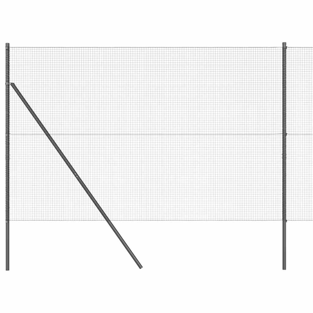 Kerítés oszlopokkal Szürke 1.4 x 50 m Acél