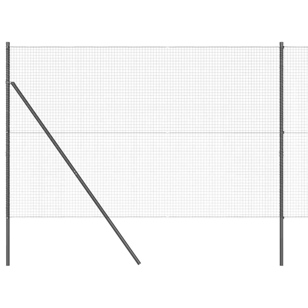 Kerítés oszlopokkal Szürke 1.4 x 50 m Acél