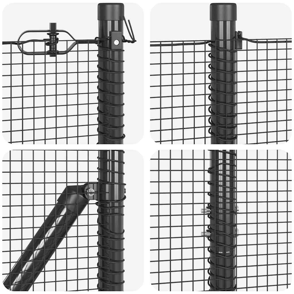 Kerítés oszlopokkal Szürke 1.5 x 50 m Acél