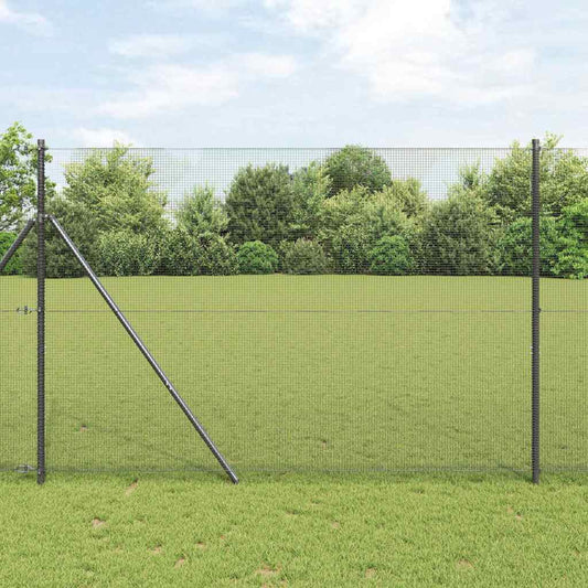 Kerítés oszlopokkal Szürke 1.5 x 50 m Acél