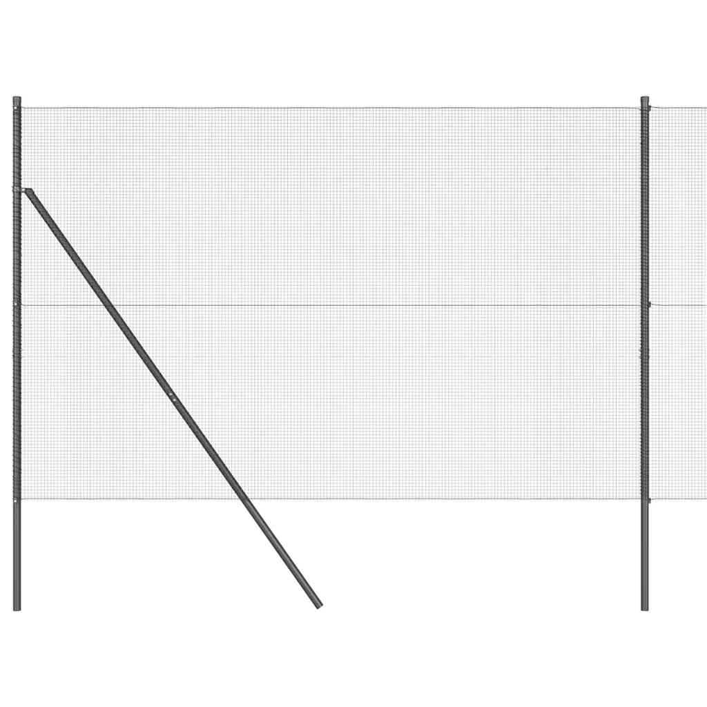 Kerítés oszlopokkal Szürke 1.5 x 50 m Acél