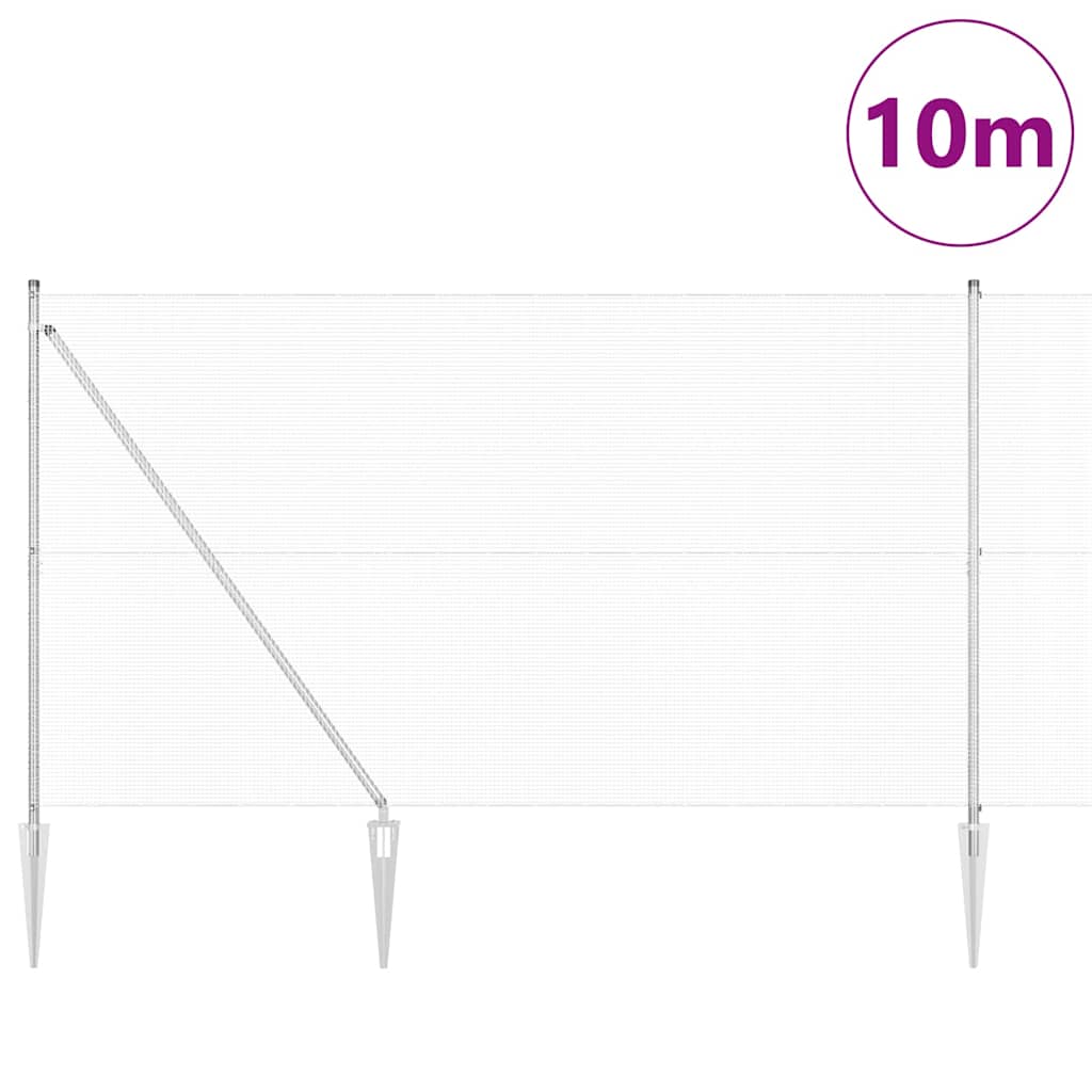 Kerítés oszlopokkal Ezüst 1.6 x 10 m Acél
