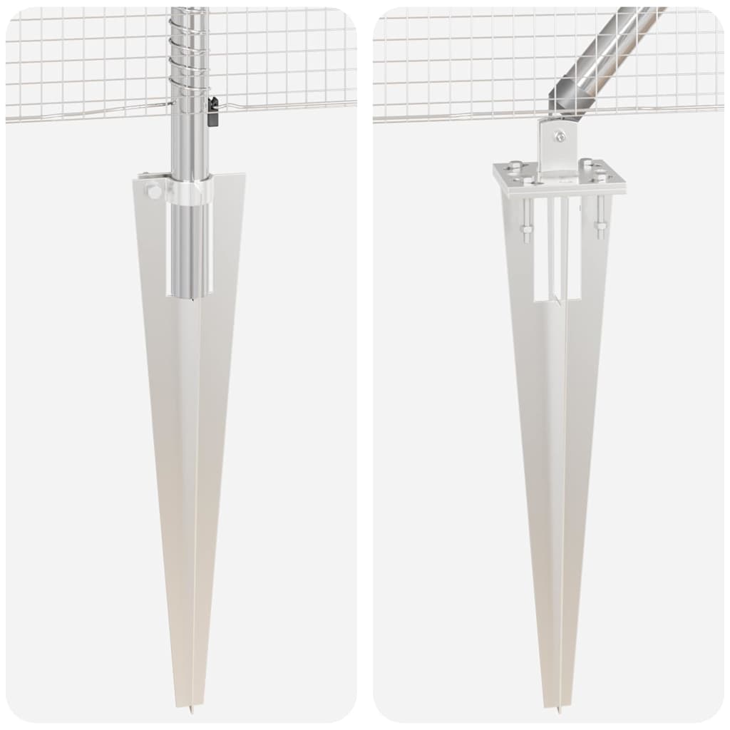 Kerítés oszlopokkal Ezüst 0.8 x 25 m Acél