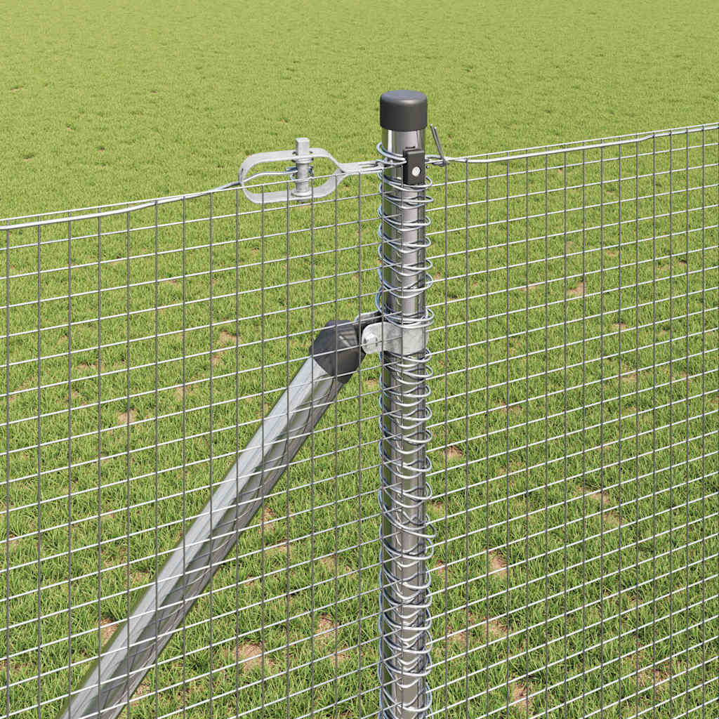 Kerítés oszlopokkal Ezüst 1.4 x 25 m Acél