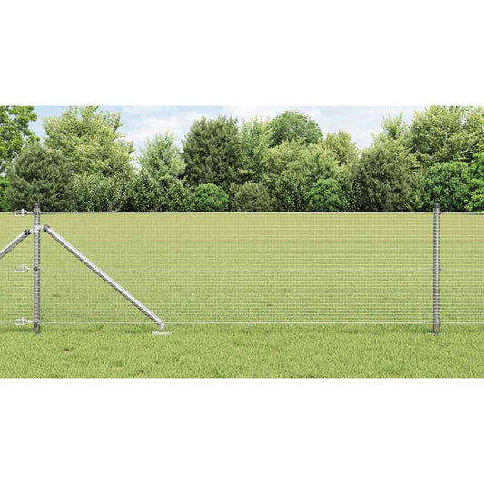 Kerítés oszlopokkal Ezüst 0.5 x 50 m Acél