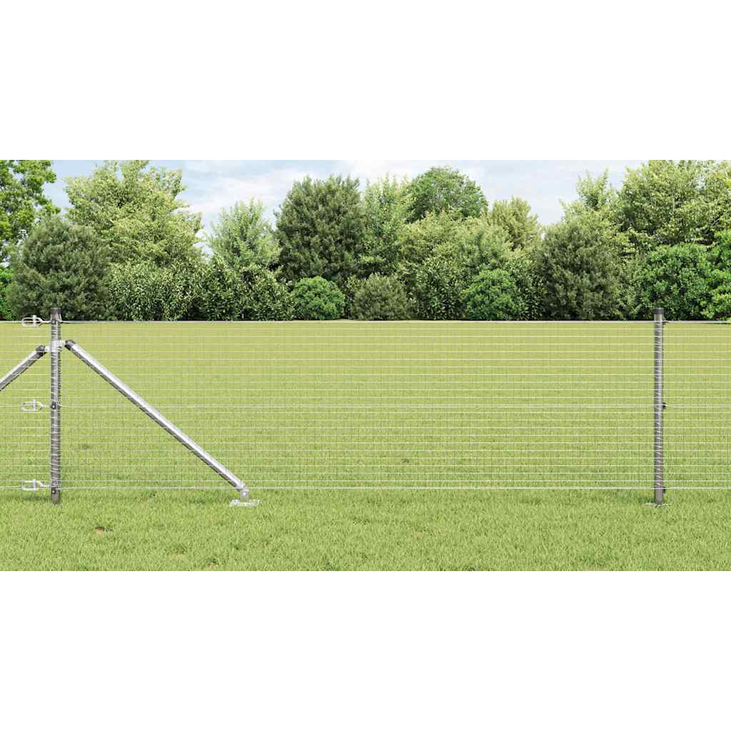 Kerítés oszlopokkal Ezüst 0.5 x 50 m Acél