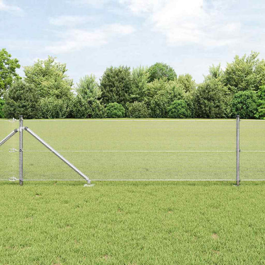 Kerítés oszlopokkal Ezüst 0.6 x 50 m Acél