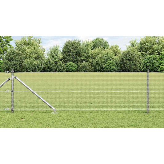 Kerítés oszlopokkal Ezüst 0.6 x 50 m Acél