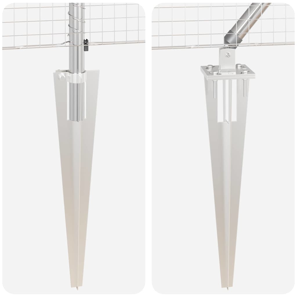 Kerítés oszlopokkal Ezüst 1.2 x 50 m Acél