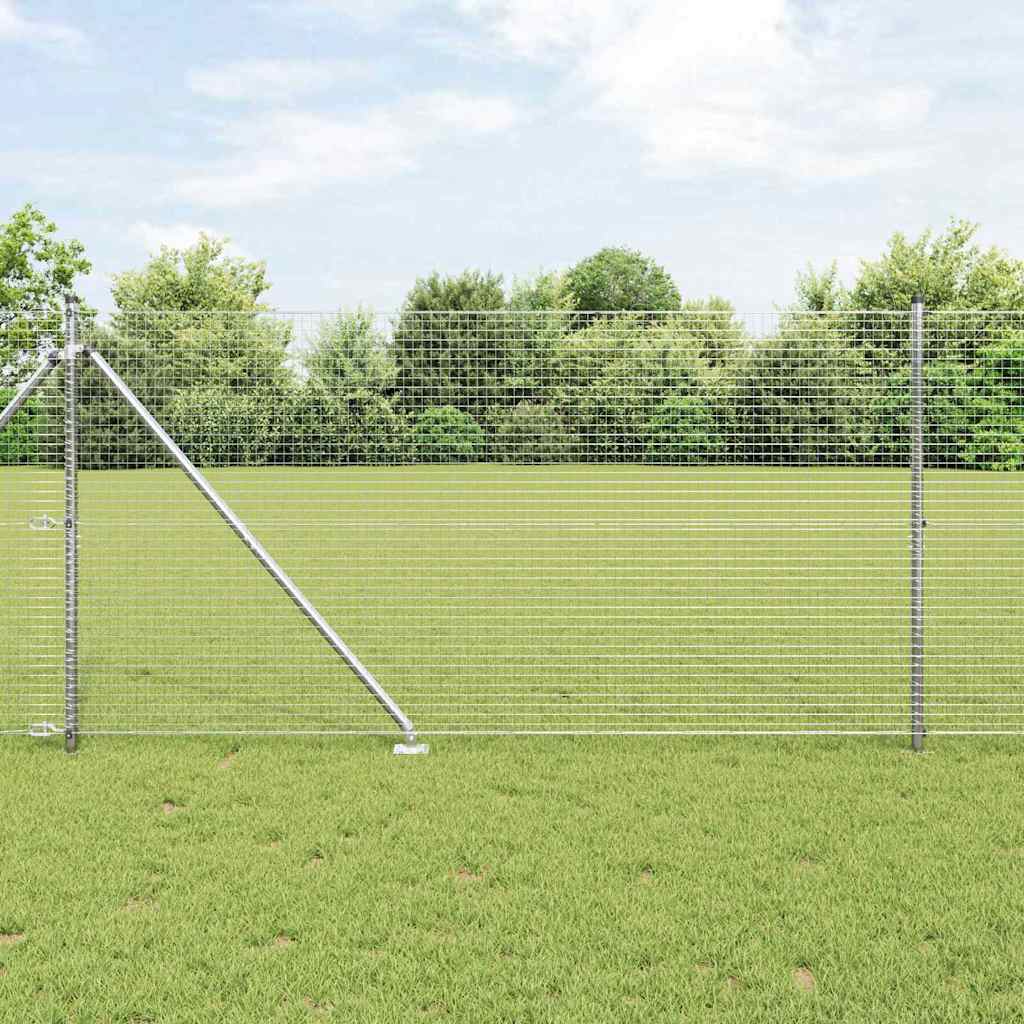 Kerítés oszlopokkal Ezüst 1.2 x 50 m Acél
