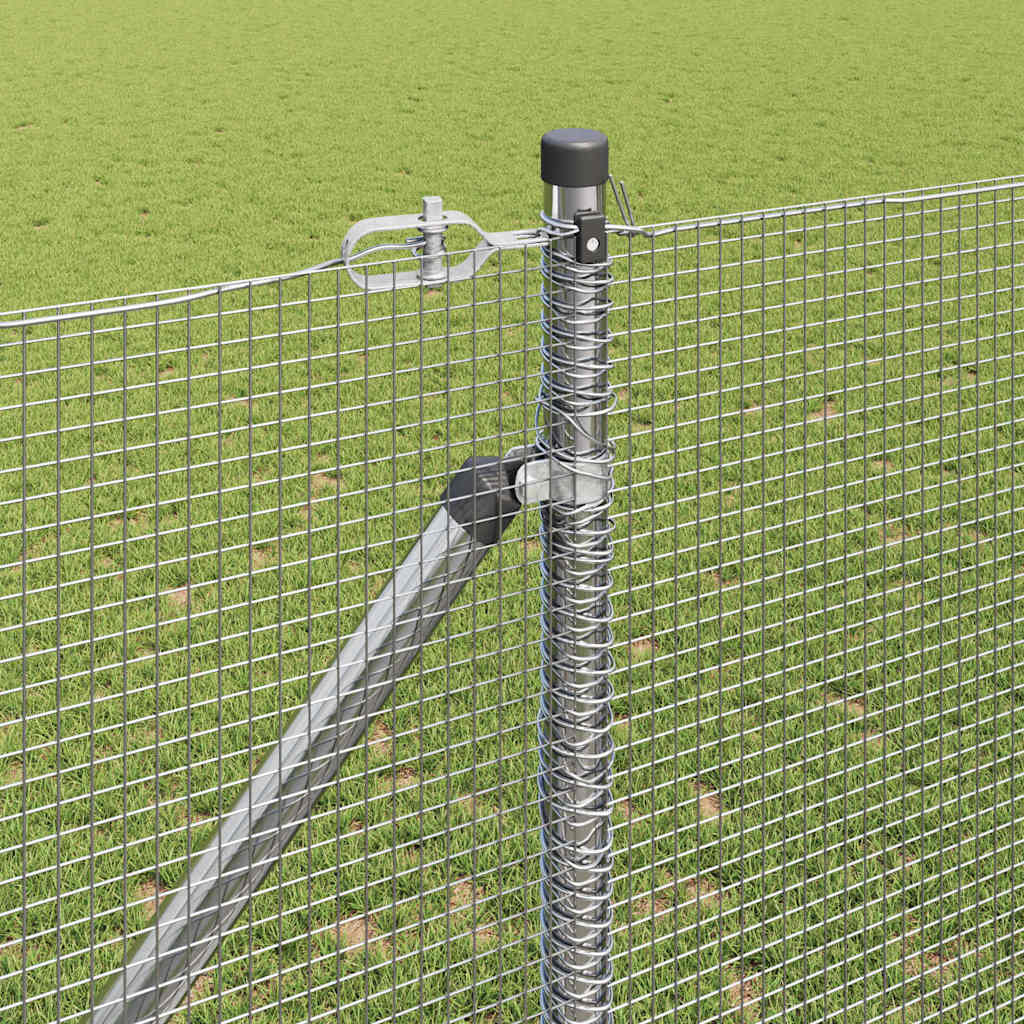 Kerítés oszlopokkal Ezüst 1.4 x 50 m Acél