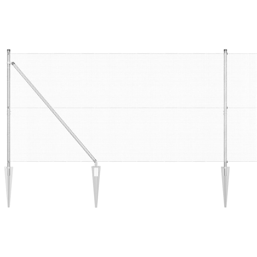 Kerítés oszlopokkal Ezüst 1.4 x 50 m Acél