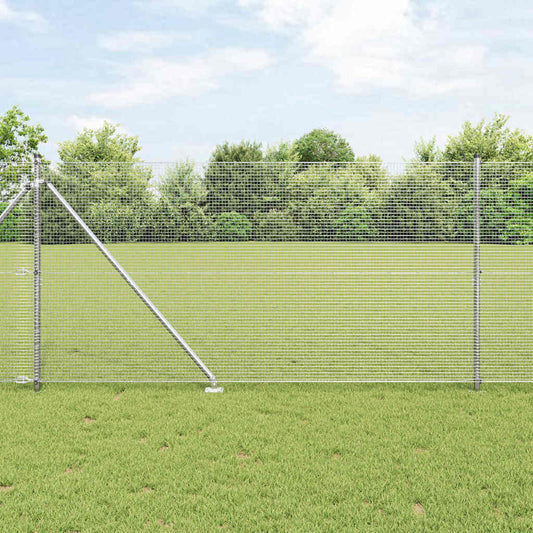 Kerítés oszlopokkal Ezüst 1.4 x 50 m Acél