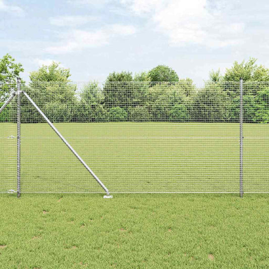 Kerítés oszlopokkal Ezüst 1.4 x 50 m Acél