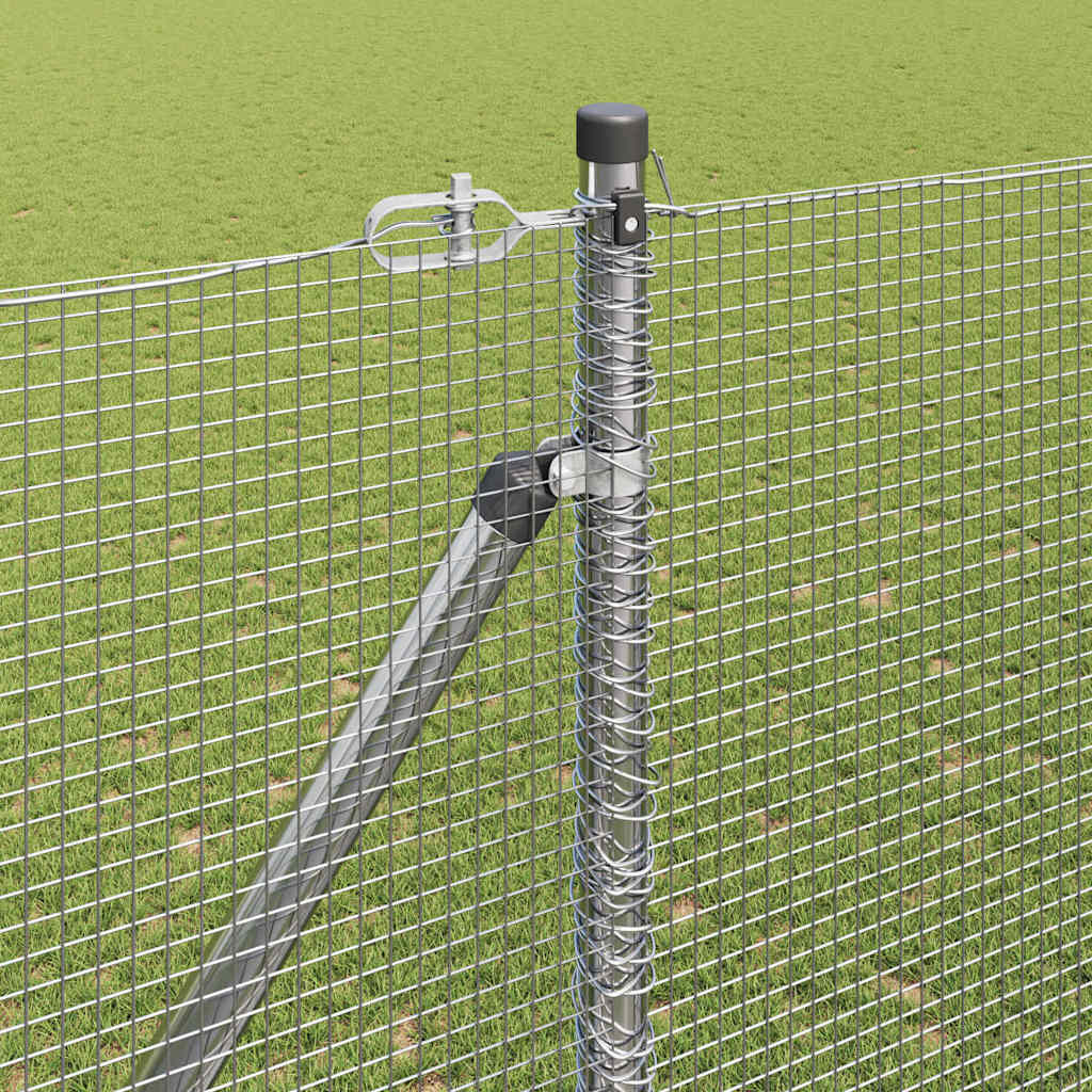 Kerítés oszlopokkal Ezüst 1.5 x 50 m Acél