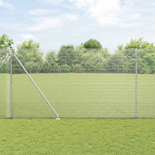 Kerítés oszlopokkal Ezüst 1.5 x 50 m Acél