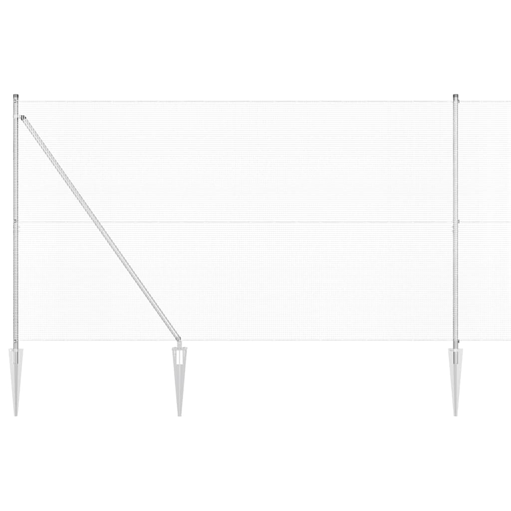 Kerítés oszlopokkal Ezüst 1.5 x 50 m Acél