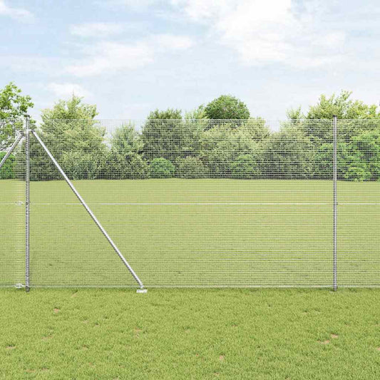 Kerítés oszlopokkal Ezüst 1.5 x 50 m Acél