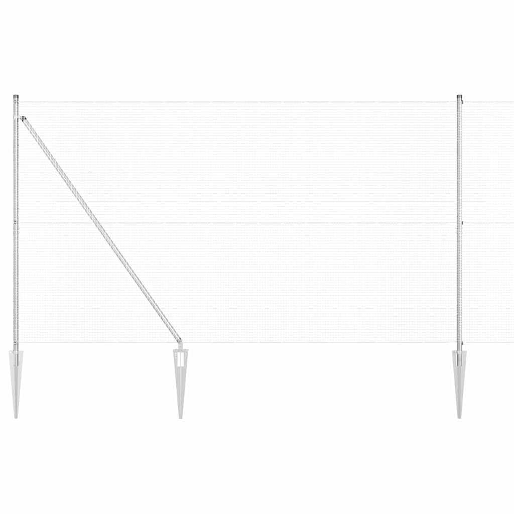 Kerítés oszlopokkal Ezüst 1.5 x 50 m Acél