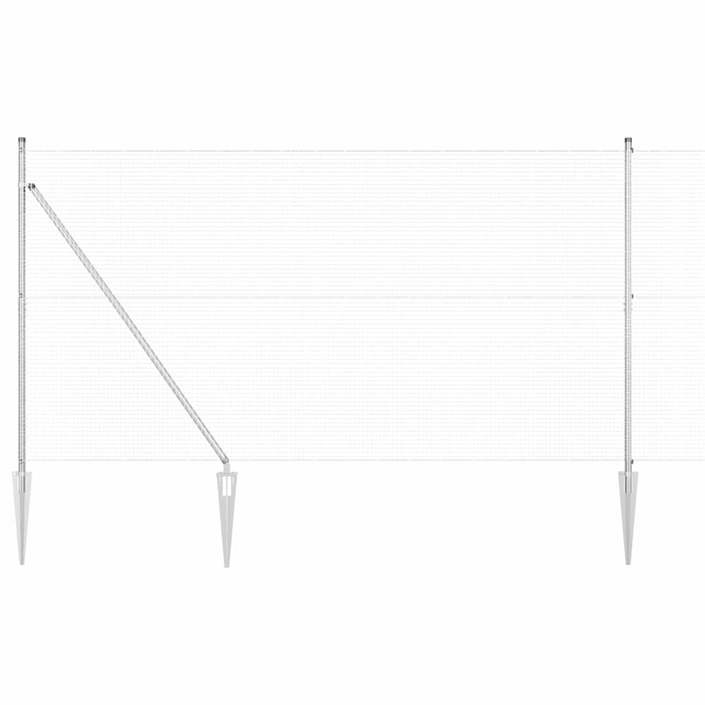 Kerítés oszlopokkal Ezüst 1.5 x 50 m Acél