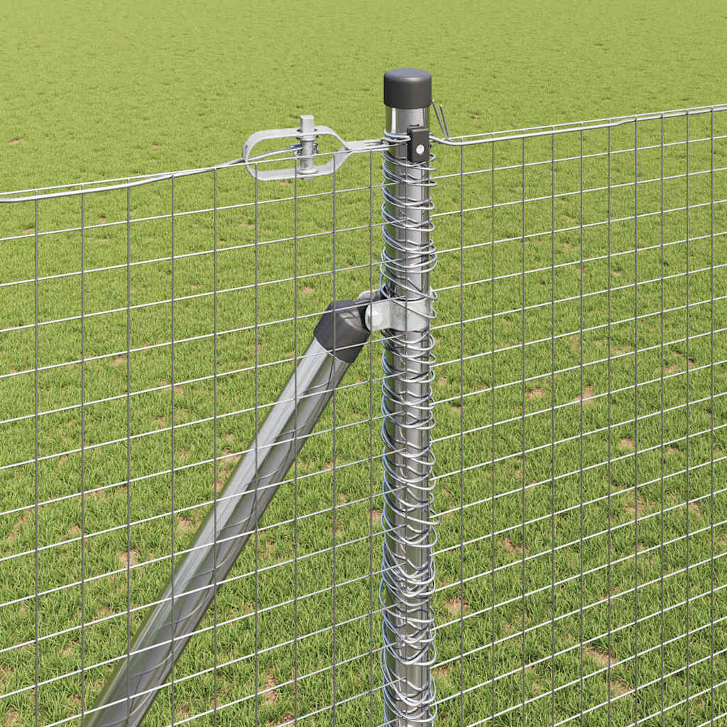 Kerítés oszlopokkal Ezüst 1.5 x 50 m Acél