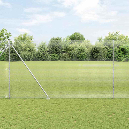 Kerítés oszlopokkal Ezüst 1.5 x 50 m Acél