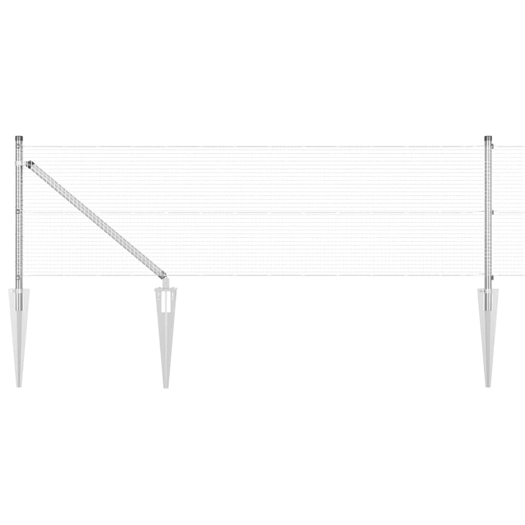 Kerítés oszlopokkal Ezüst 0.6 x 100 m Acél