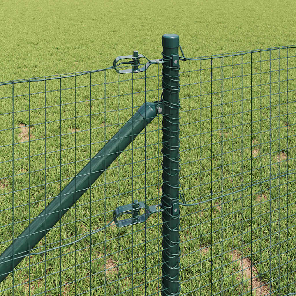 Kerítés oszlopokkal Zöld 0.5 x 10 m Acél